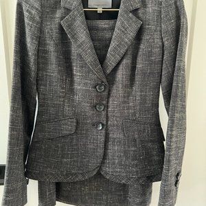 Classiques Entier Grey & White Twill Skirt Suit